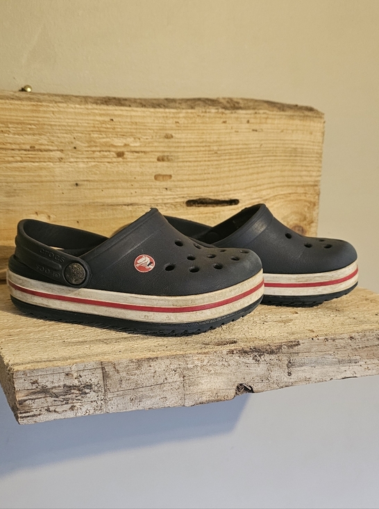 CROCS Other - Crocs Crocband Clogs featuring a prominent white and red racing stripe Baby 7